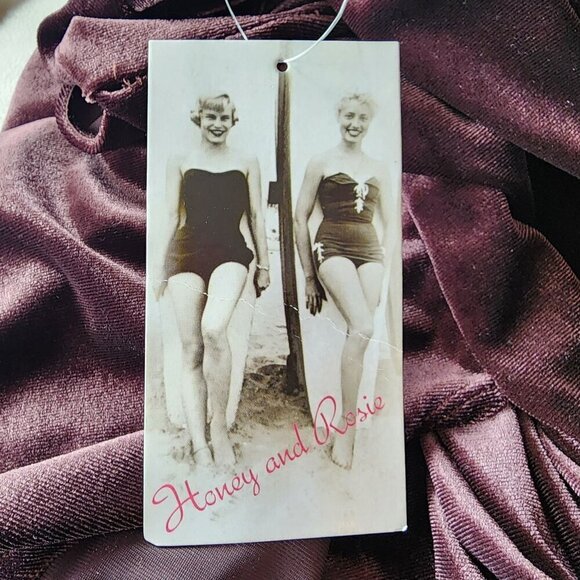 NWD Honey and Rosie Velvet Fitted Long Sleeve Brown Mini Dress Womens Large - Picture 12 of 12